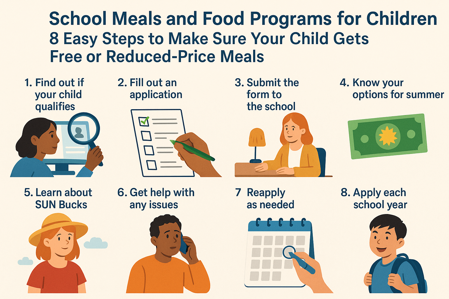 School Meals and Food Programs for Children: 8 Easy Steps to Make Sure Your Child Gets Free or Reduced-Price Meals