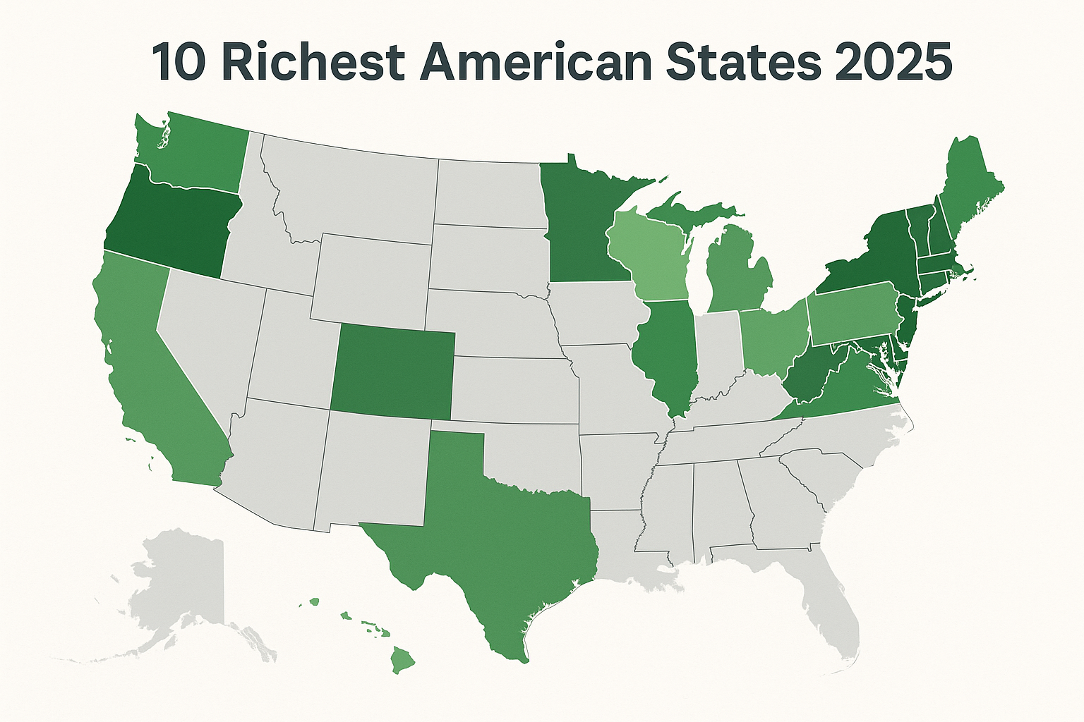 Top 10 Richest American States 2025