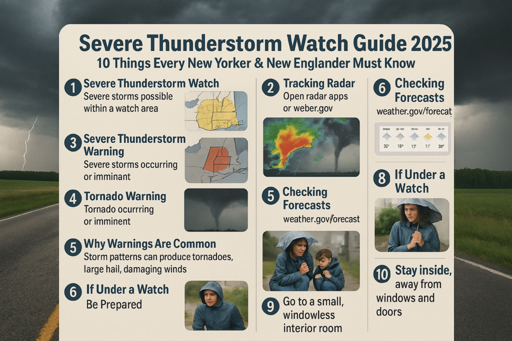 Severe Thunderstorm Watch Guide 2025 — 10 Things Every New Yorker & New Englander Must Know About Tornadoes, Warnings and Radar
