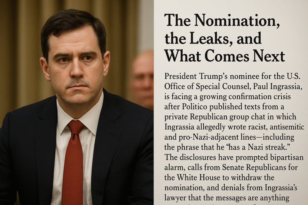12 Things to Know Right Now About Paul Ingrassia Texts — The Nomination, the Leaks, and What Comes Next
