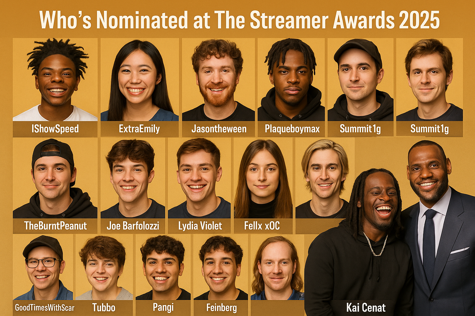 Who’s Nominated — and Who’s Likely to Win — at The Streamer Awards 2025