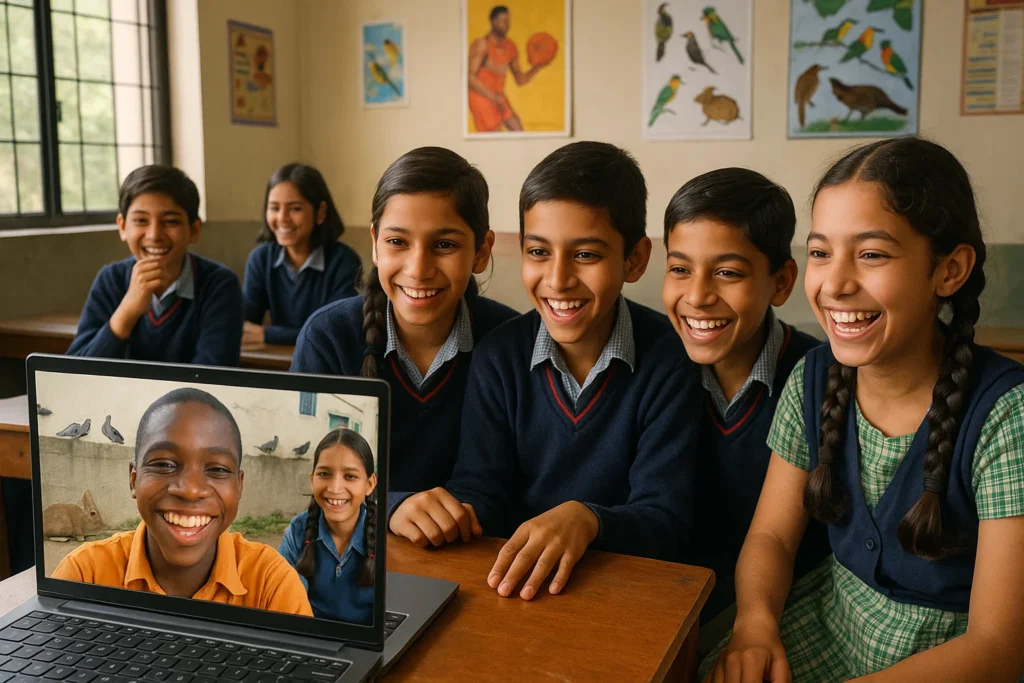 When Kangra Schoolkids Met a Student from Cameroon — Birds, Names, and Big Questions from a Tiny Video Call