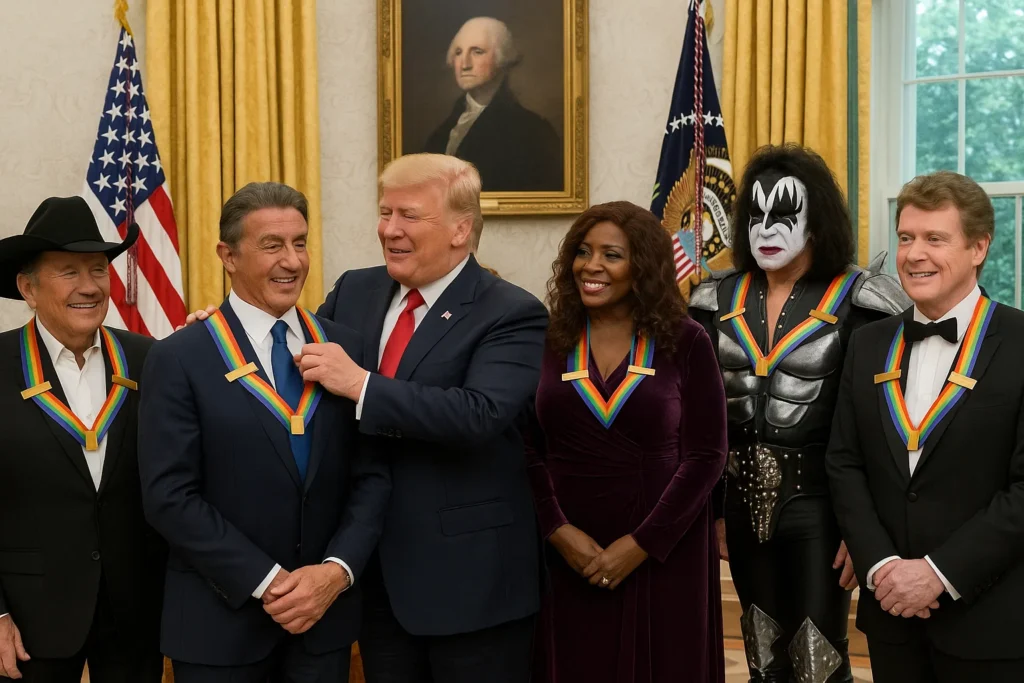 Trump presented medals to the 2025 honorees Including Sylvester Stallone, George Strait, Gloria Gaynor, Kiss, and Michael Crawford — What It Means for the Arts, Politics, and the Gala Season