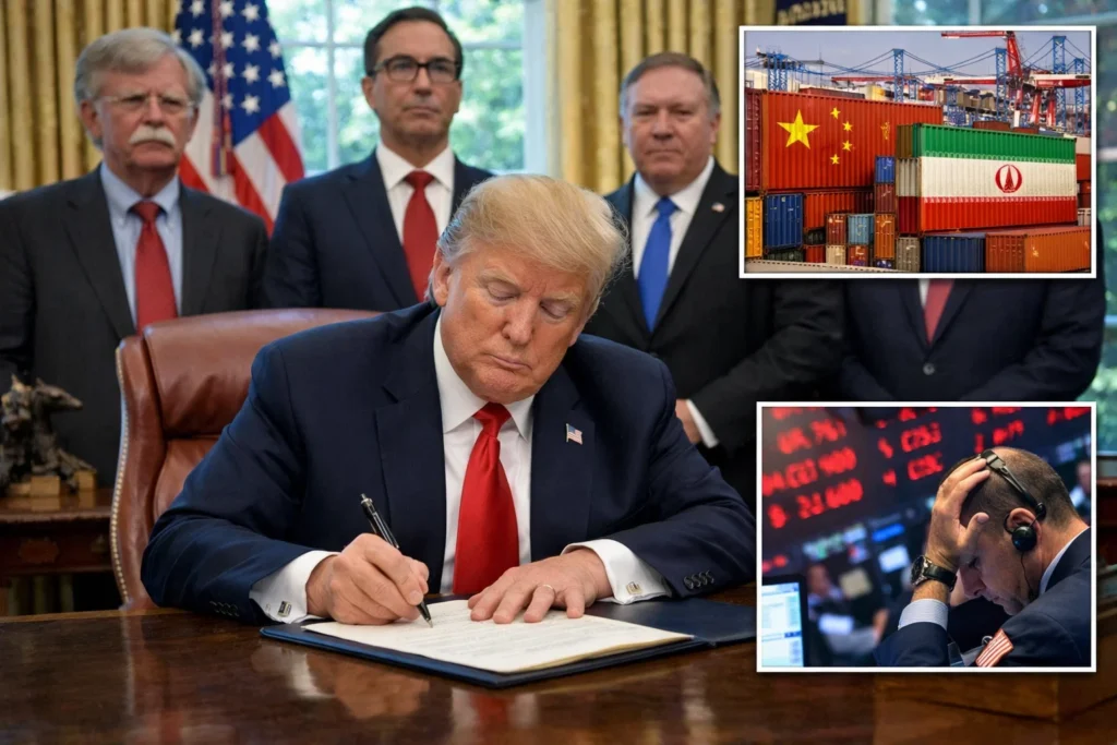 Trump signs executive order threatening tariffs for countries trading with Iran