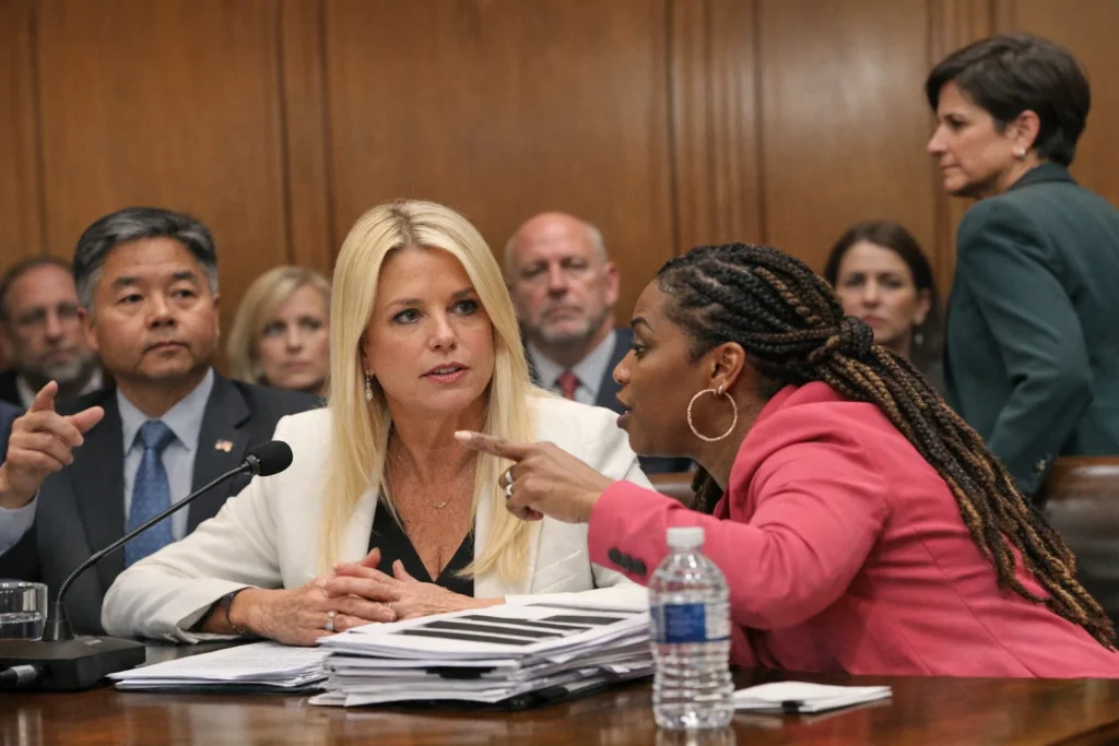 Bondi Hearing: Inside the Storm Over the Epstein Files — Crockett, Lieu and Balint Clash With the AG