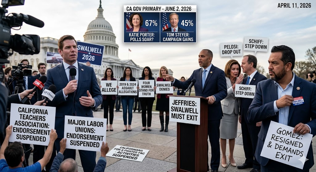 California's Governor Race Just Exploded: Eric Swalwell Denies Sexual Assault Allegations as Allies Walk Out and Democrats Demand He Quit