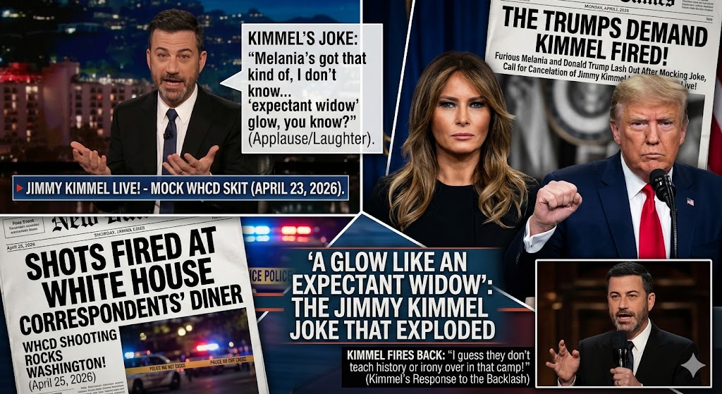 "A Glow Like an Expectant Widow": The Jimmy Kimmel Joke That Exploded After the WHCD Shooting — Melania and Trump Demand His Head, Kimmel Fires Back