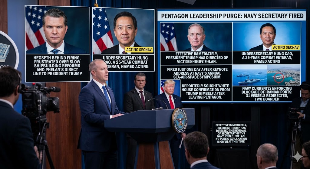 SECNAV Shakeup: Navy Secretary John Phelan Fired Mid-Iran Blockade as Hung Cao Steps In — The Stunning Story Behind the Exit