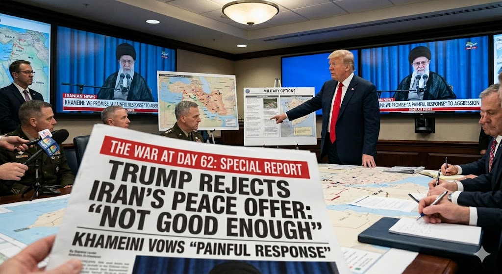 "Not Good Enough": Trump Rejects Iran Peace Proposal and Eyes Military Options as Iran Vows a "Painful Response" — The War at Day 62