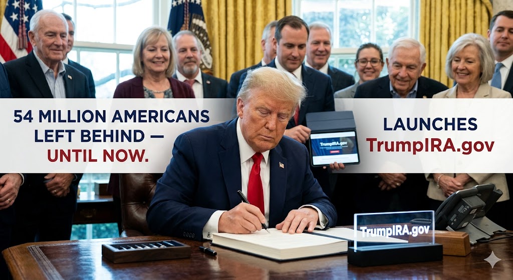 54 Million Americans Left Behind — Until Now: Trump Signs Historic Retirement Savings Executive Order and Launches TrumpIRA.gov