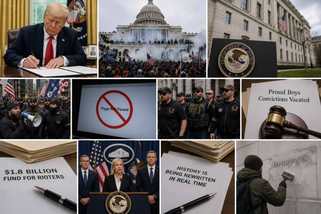 "Partisan Propaganda": Trump's DOJ Wipes January 6 Records From the Internet - Proud Boys Convictions Vacated, $1.8B Fund for Rioters, and History Is Being Rewritten in Real Time