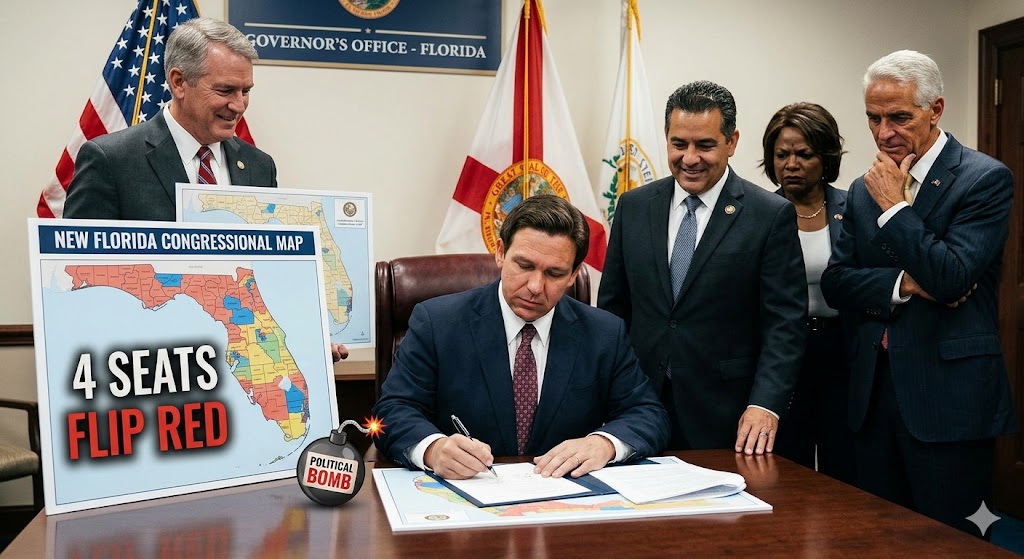 "Signed, Sealed, and Delivered": DeSantis Drops a Political Bomb - Florida New Congressional Map Could Flip 4 House Seats Red Before the Midterms
