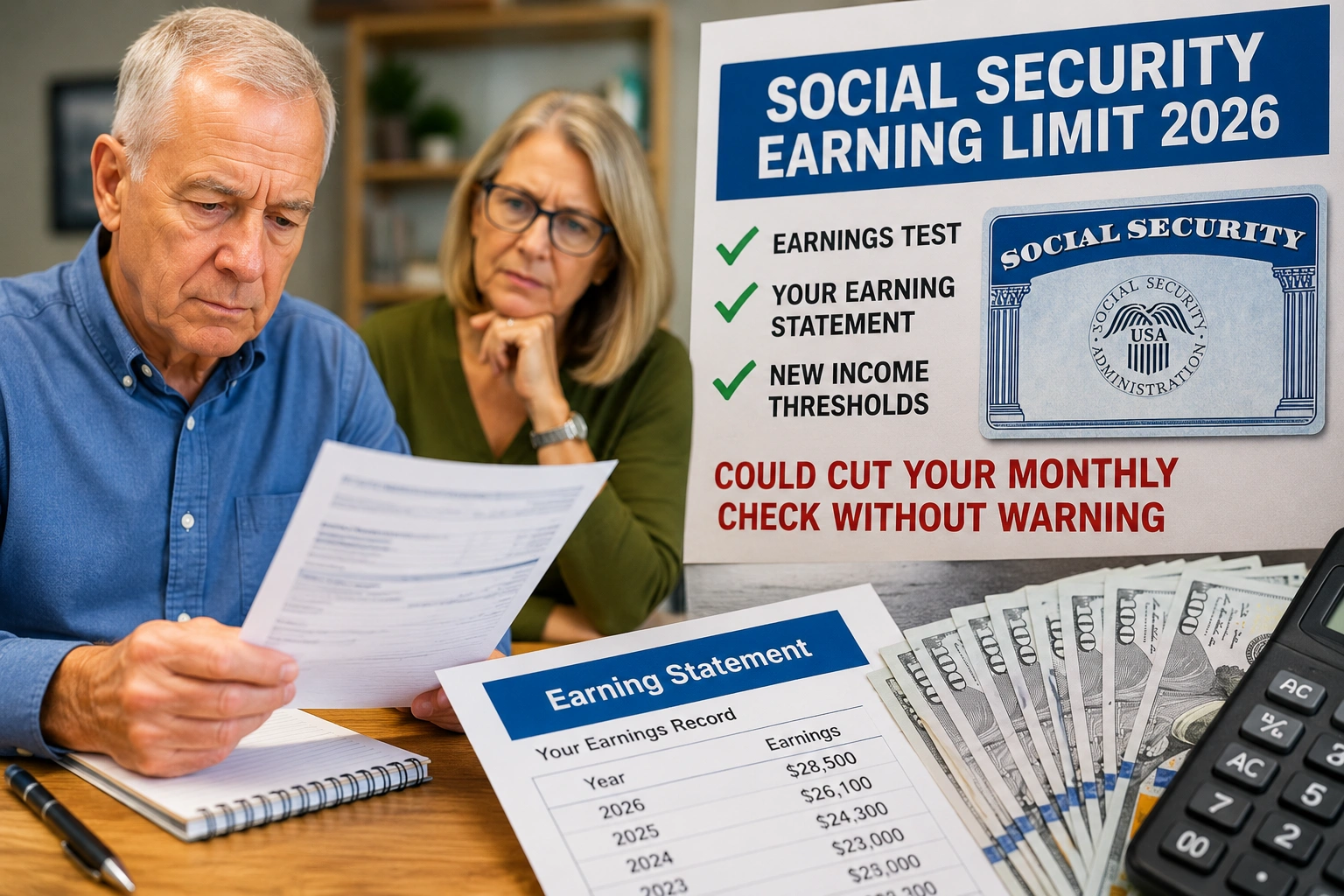 Social Security Earning Limit 2026 Just Changed: How the Earnings Test, Your Earning Statement, and New Income Thresholds Could Cut Your Monthly Check Without Warning
