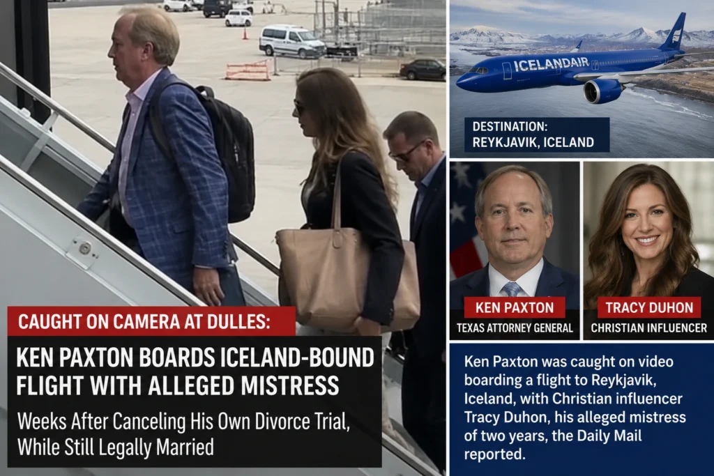 Caught on Camera at Dulles: Ken Paxton Boards Iceland-Bound Flight With Alleged Mistress Weeks After Canceling His Own Divorce Trial, While Still Legally Married