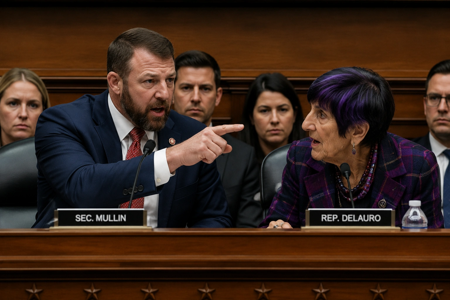 Mullin Fiery Rebuke Stuns House Hearing as DHS Secretary Tells Democrat Rosa DeLauro "Don't Be a Hypocrite" to Her Face
