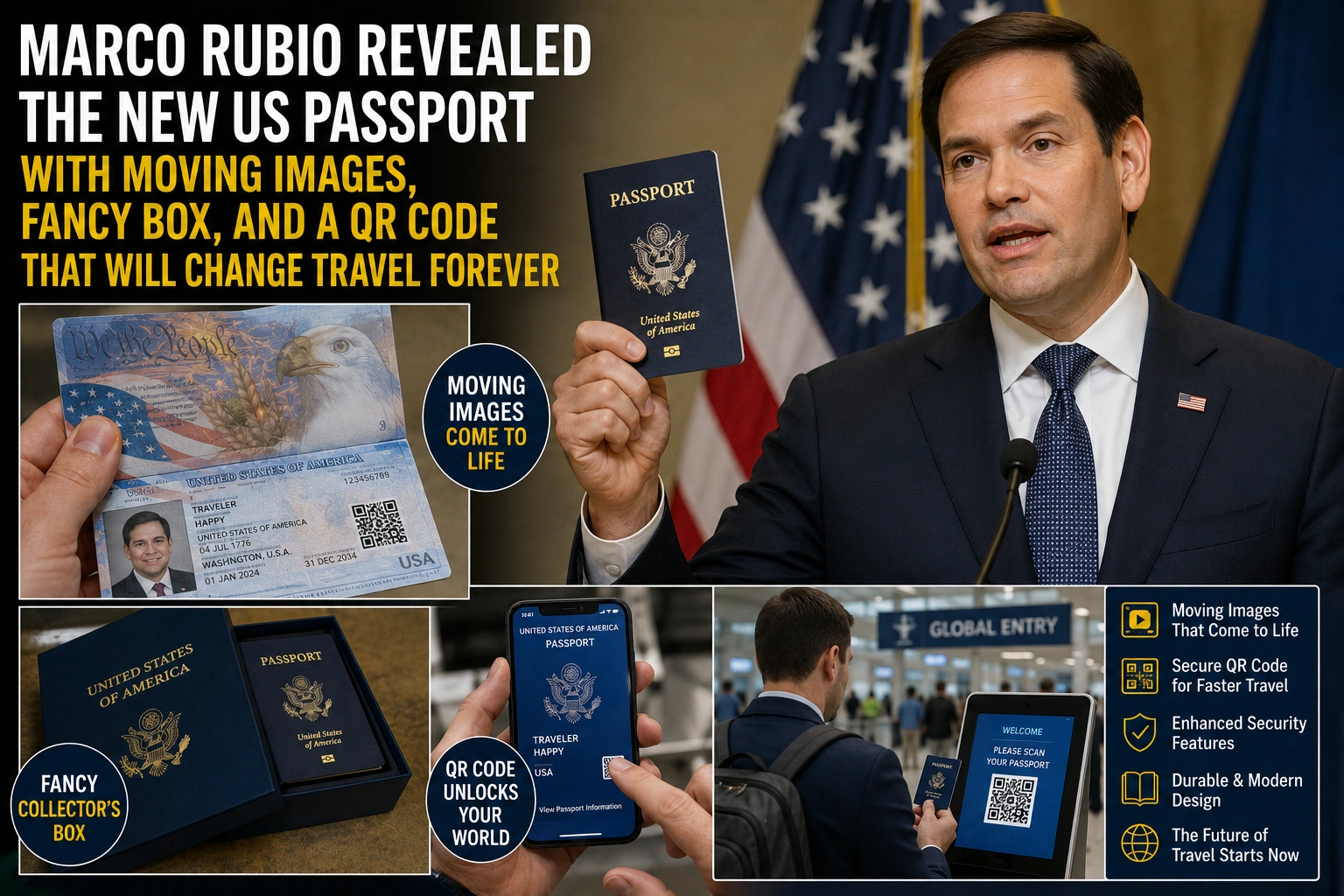 Marco Rubio Revealed the New US Passport With Moving Images, Fancy Box, and a QR Code That Will Change Travel Forever