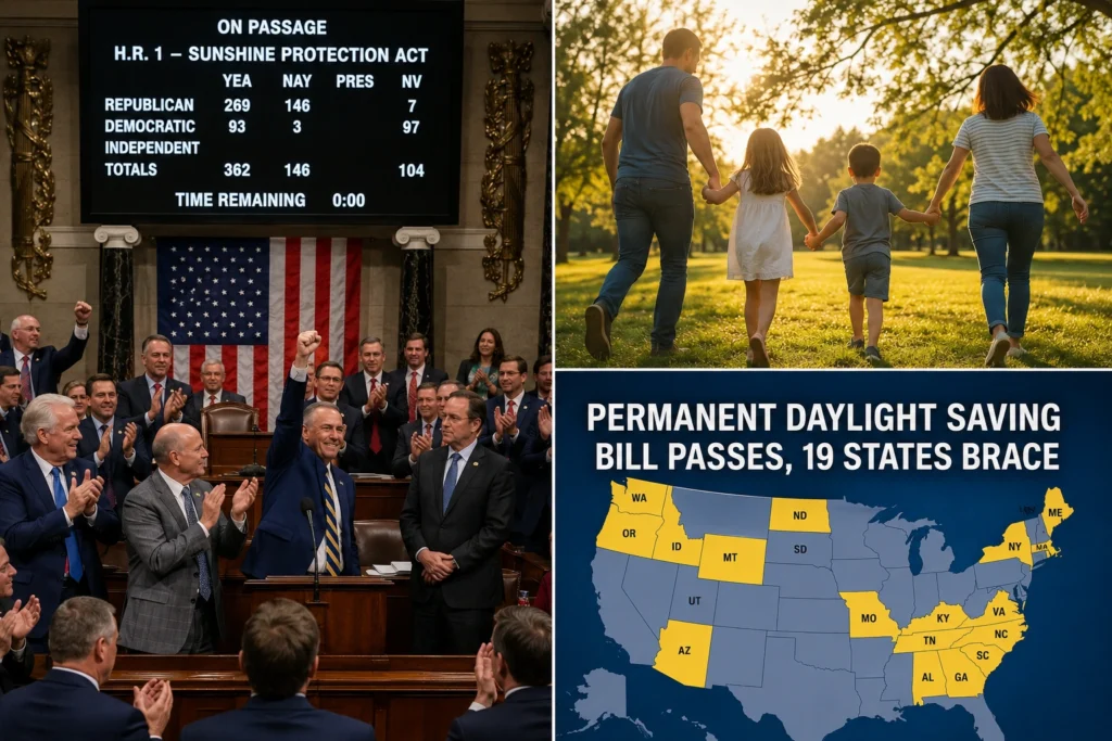 Permanent Daylight Saving Bill Passes,19 States Brace