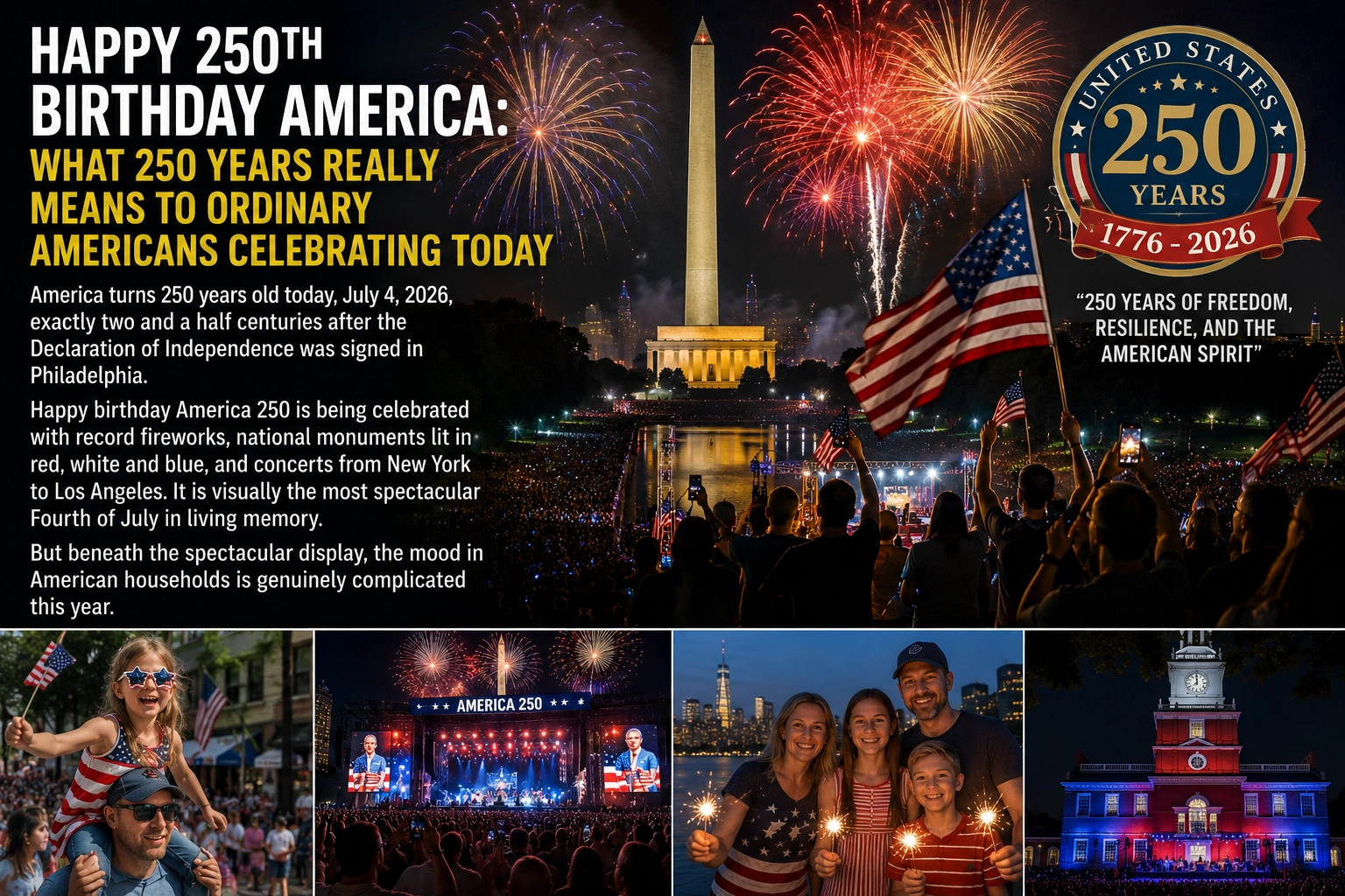 Happy 250th Birthday America: What 250 Years Really Means to Ordinary Americans Celebrating Today
