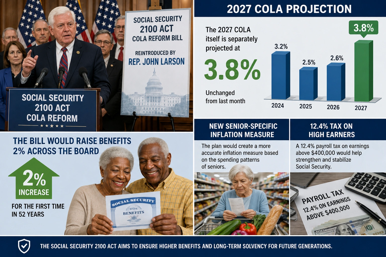 Social Security 2100 Act COLA Bill Sparks Bold Push